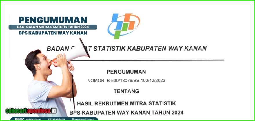 PENGUMUMAN HASIL REKRUTMEN MITRA BPS KABUPATEN WAY KANAN